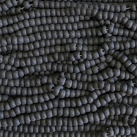 1/0 Matte Opaque Black Czech Glass Seed Beads - 20 Inch Strand (1BW286) - Beads and Babble