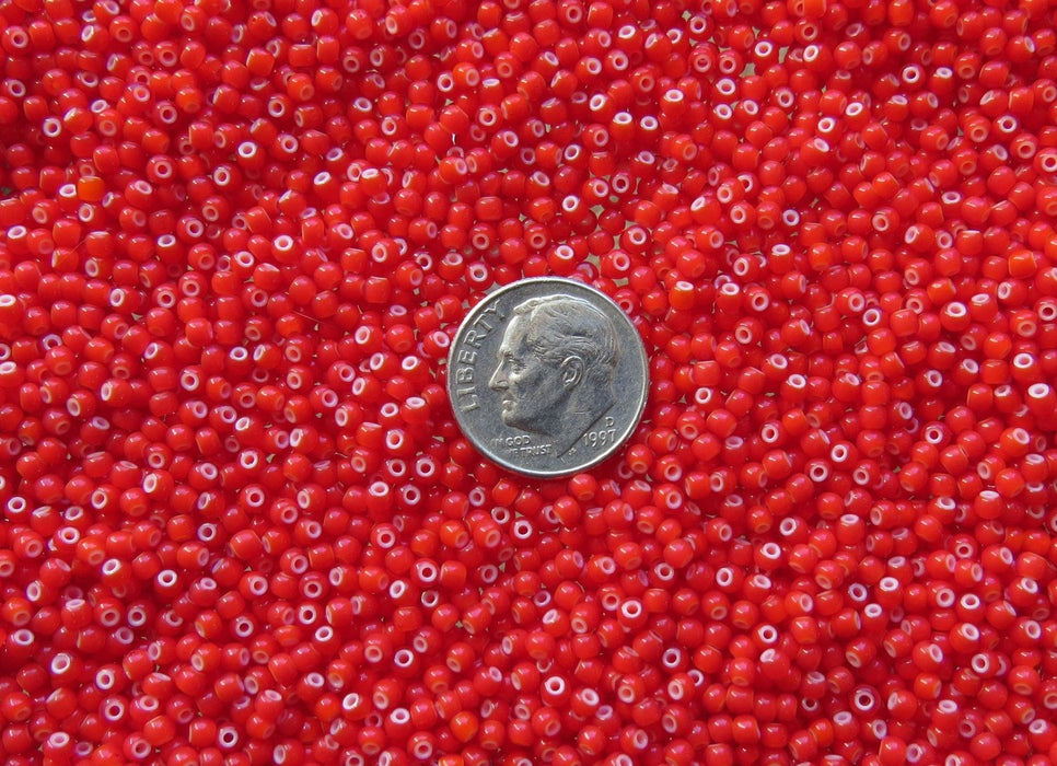 10/0 Cherry Red White Heart Czech Glass Seed Beads 20 Grams (10CZ4) - Beads and BabbleBeads