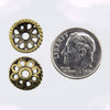 10mm Antique Brass Alloy Metal Decorative Bead Caps - Qty 20 (MB249) - Beads and Babble