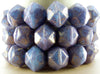 10mm Faceted Opaque Blue Violet with Gold Luster Vintage Cut Czech Glass Beads - Qty 15 (MISC34) - Beads and Babble
