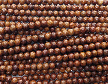 10mm Rosewood Round Wood Beads - 37 Inch Strand (AW18) - Beads and Babble