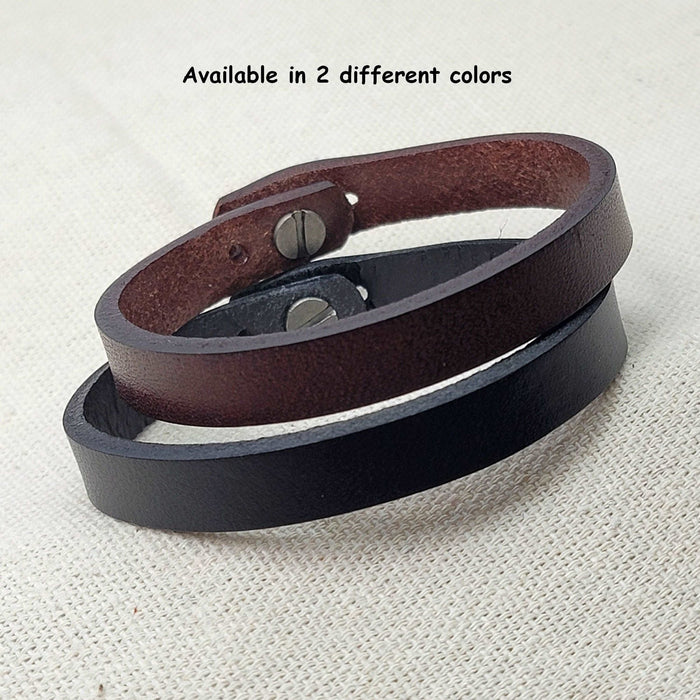 10mm Soft Pliable Brown Flat Leather Cuff Bracelet with attached Clasp - Qty 1 (LC13) - Beads and Babble