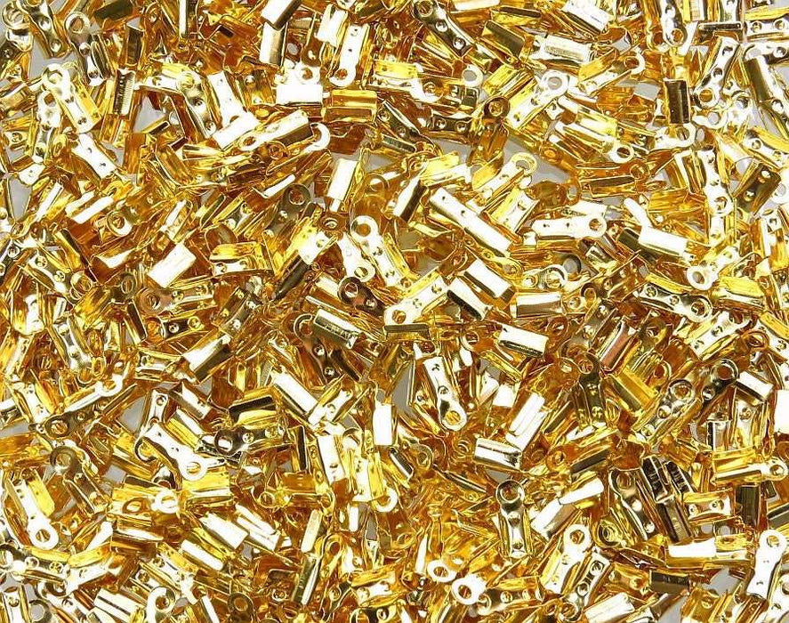 10x4mm Gold Finish Metal Cord Ends - Qty 50 (CHF05) - Beads and Babble