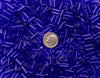10x4mm Transparent Cobalt Czech Glass Tube Beads 20 Grams (BU32) - Beads and Babble
