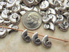 10x5x2mm (1mm hole) Antique Silver Ammonite Alloy Metal Beads - Qty 10 (MB158) - Beads and Babble