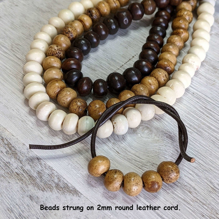 10x8mm Dark Brown Water Buffalo Bone Rondelle Beads - 15 Inch Stand (AW27) - Beads and Babble