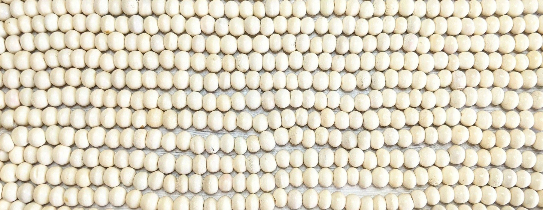 10x8mm Off White Water Buffalo Bone Rondelle Beads - 15 Inch Stand (AW25) - Beads and Babble