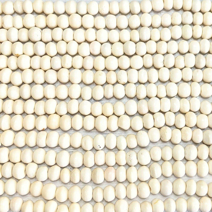 10x8mm Off White Water Buffalo Bone Rondelle Beads - 15 Inch Stand (AW25) - Beads and Babble