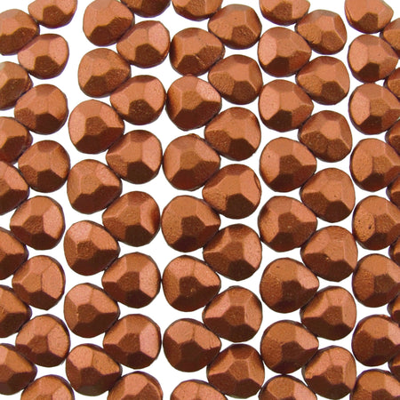 10x9mm Faceted Brushed Copper Czech Glass Briolette Drop Beads - Qty 15 (DRP58) - Beads and BabbleBeads