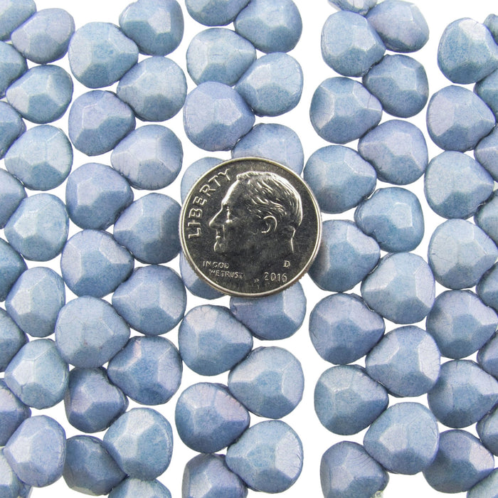 10x9mm Faceted Opaque Blue Skies Luminous Czech Glass Briolette Drop Beads - Qty 15 (DRP50) - Beads and BabbleBeads