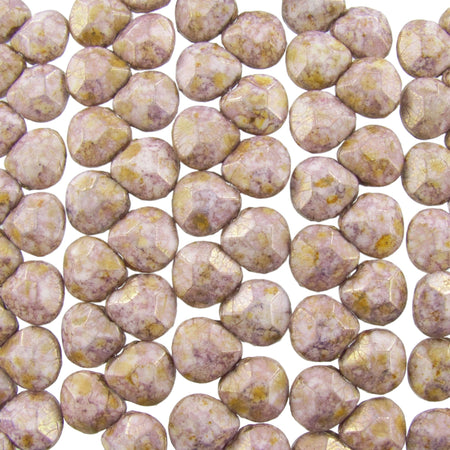 10x9mm Faceted Opaque Vintage Rose Luminous Czech Glass Briolette Drop Beads - Qty 15 (DRP51) - Beads and BabbleBeads