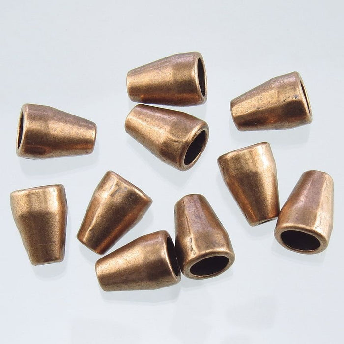 11x8mm Antique Copper Alloy Metal Beads, Tassel Caps, Bead Caps or Cones Jewelry Components - Qty 10 (MB223) - Beads and Babble