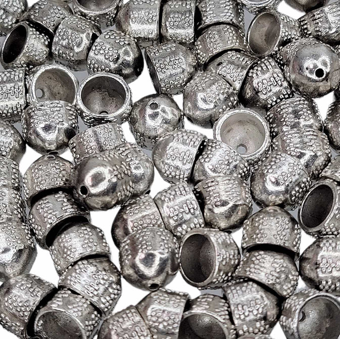 12x10mm Antique Silver Alloy Metal Beads, Tassel Caps, Bead Caps