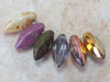 12x6mm 2 Tone Crystal Apollo Gold Czech Glass Twisted Dagger Beads - Qty 25 (XAW235) - Beads and Babble