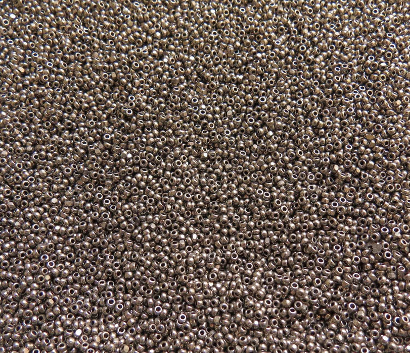 13/0 1 Cut Metallic Chrome Terra Colorfast Czech Glass CHARLOTTE Seed Beads 10 Grams (CS140) - Beads and Babble