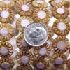 14mm Opaque Lavender Picasso Table Cut Czech Glass Sunflower Beads - Qty 15 (MISC48) - Beads and Babble