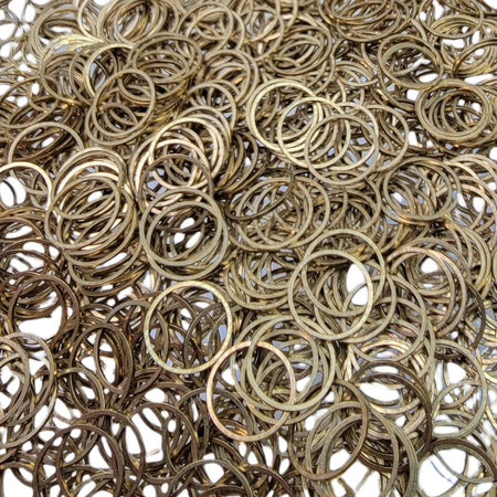 14mm Raw Unplated Brass Round Links Jewelry Components - Qty 20 (UPB04) - Beads and Babble