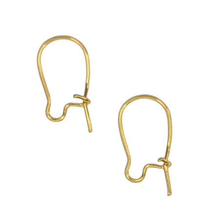 15mm 22 Gauge Gold Finish on Alloy Metal Kidney Ear Wires - Qty 12 (FIND18) - Beads and Babble
