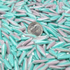 16x5mm 2 Tone Opaque Purple & Turquoise Czech Glass Dagger Beads - Qty 50 (SFDRP04) - Beads and BabbleBeads
