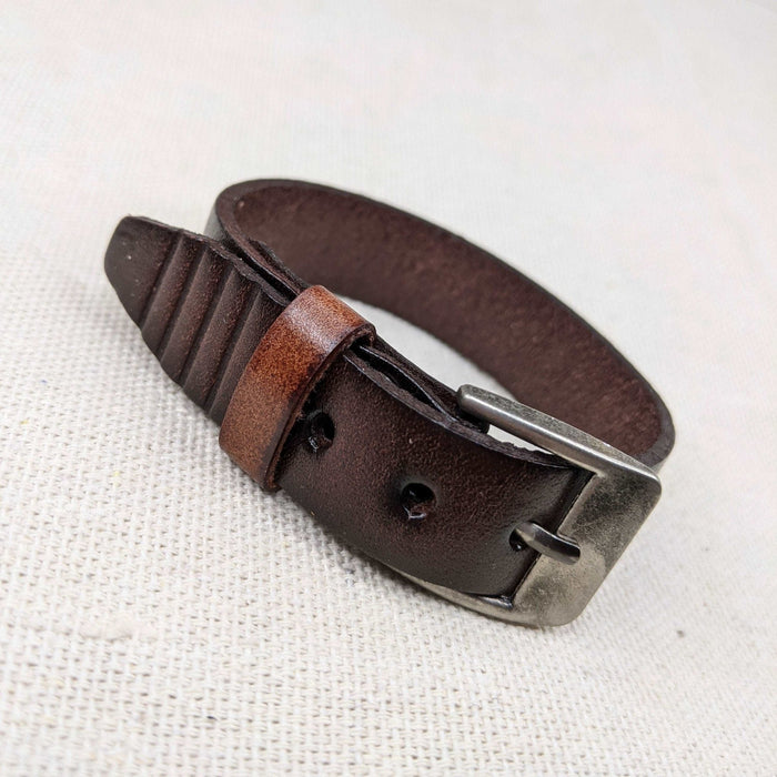 18mm Soft Pliable Dark Brown Flat Leather Cuff Bracelet with attached Buckle Clasp - Qty 1 (LC05) - Beads and Babble
