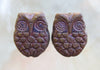 18x15mm Opaque Purple with Copper Patina Czech Glass Horned Owl Beads - Qty 6 (BS251) - Beads and Babble