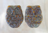 18x15mm Opaque Yellow Heavy Picasso Czech Glass Horned Owl Beads - Qty 6 (BS244) - Beads and Babble