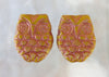18x15mm Opaque Yellow with Copper Wash Czech Glass Horned Owl Beads - Qty 6 (BS240) - Beads and Babble