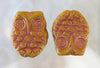 18x15mm Opaque Yellow with Copper Wash Czech Glass Horned Owl Beads - Qty 6 (BS240) - Beads and Babble