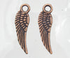 18x5x1mm Antique Copper Alloy Metal Wing Charm/Pendant - Qty 10 (MB297) - Beads and Babble