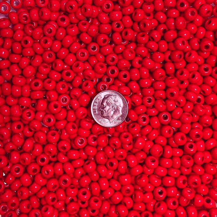 2/0 Opaque Red Terra Intensive Coated Czech Glass Seed Beads 20 Grams (2CS139) - Beads and Babble