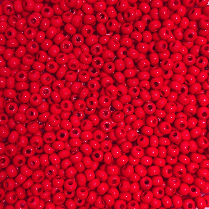 2/0 Opaque Red Terra Intensive Coated Czech Glass Seed Beads 20 Grams (2CS139) - Beads and Babble