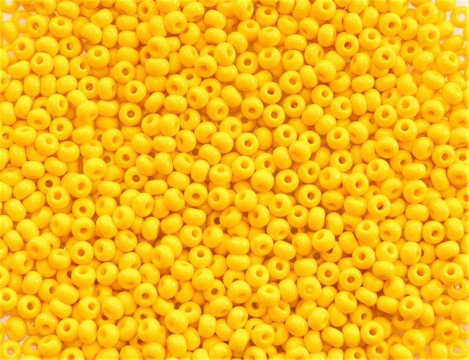 2/0 Opaque Yellow Czech Glass Seed Beads 20 Grams (2CS128) - Beads and Babble