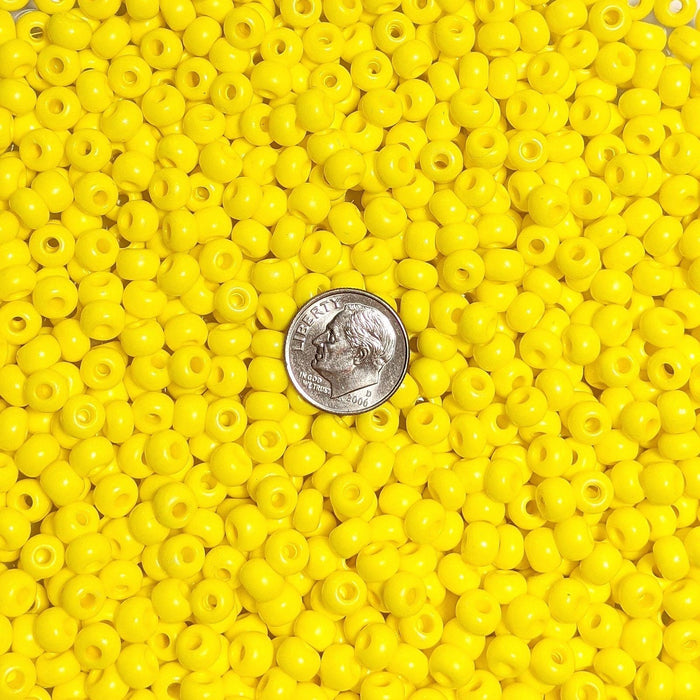2/0 Opaque Yellow Terra Intensive Coated Czech Glass Seed Beads 20 Grams (2CS136) - Beads and Babble