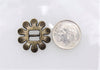 20mm Antique Brass Alloy Metal Flower Buckle Closures/Jewelry Component - Qty 6 (MB354) - Beads and Babble