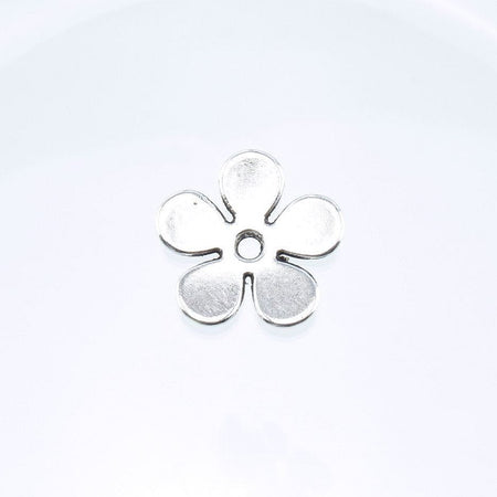 21mm Antique Silver Finish Alloy Metal Flower Beads, Button Closures, Bead Caps Jewelry Component - Qty 6 (MB183) - Beads and Babble
