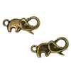 23x11mm Antique Gold Finish on Alloy Metal Elephant Clasp - Qty 2 (MB448) - Beads and Babble