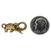 23x11mm Antique Gold Finish on Alloy Metal Elephant Clasp - Qty 2 (MB448) - Beads and Babble