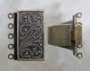 23x21x4.5mm Antique Brass Finish on Solid Brass Metal 5 Strand Box Clasp (FS42) - Beads and Babble
