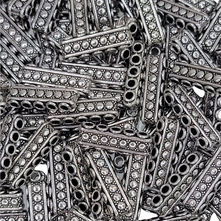 23x7x5mm Antique Silver Alloy Metal Multi Strand Rectangular Link - Qty 10 (MB394) - Beads and Babble