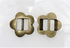 24mm Antique Brass Alloy Metal Flower Buckle Closures/Jewelry Component - Qty 6 (MB356) - Beads and Babble