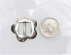 24mm Antique Silver Alloy Metal Flower Buckle Closures/Jewelry Component - Qty 6 (MB355) - Beads and Babble