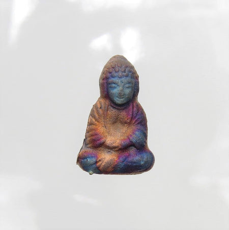 24mm Handcrafted Peruvian Matte Raku Ceramic Sitting Buddha Design Focal/Pendant Bead (PCP15) - Beads and Babble