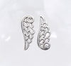 24x9.5x1.5mm Antique Silver Alloy Metal Wing Link/Charm/Pendant - Qty 10 (MB64A) - Beads and Babble