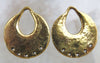 25x23x3mm Antique Gold Alloy Metal Earring Components or Pendants - Qty 2 (MB275) - Beads and Babble