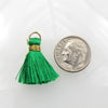 26mm Green Tassels with Gold Tone Jumpring Link/Earring Components - Qty 10 (TAS12) - Beads and Babble