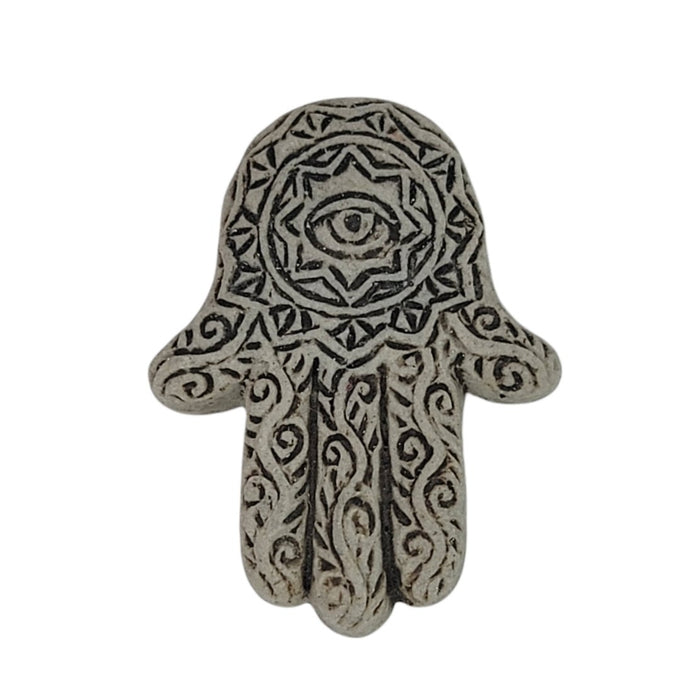 27mm Handcrafted Peruvian High Fire Ceramic Hamsa Hand Focal/Pendant/Essential Oil Diffuser Bead (PCP17) - Beads and Babble
