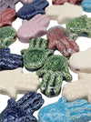 29mm Hamsa Hand Peruvian Ceramic Focal/Pendant Bead (PCP) - Beads and Babble