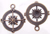 29x25mm Antique Copper Alloy Metal Compass Charm/Pendant - Qty 4 (MB316) - Beads and Babble