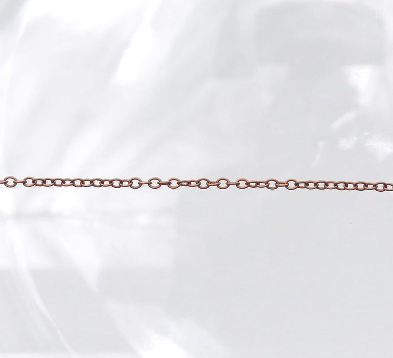 2x1.5x0.50mm Antique Copper Finish on Brass Cable Chain - Sold by the Foot - (CHM12A) - Beads and Babble