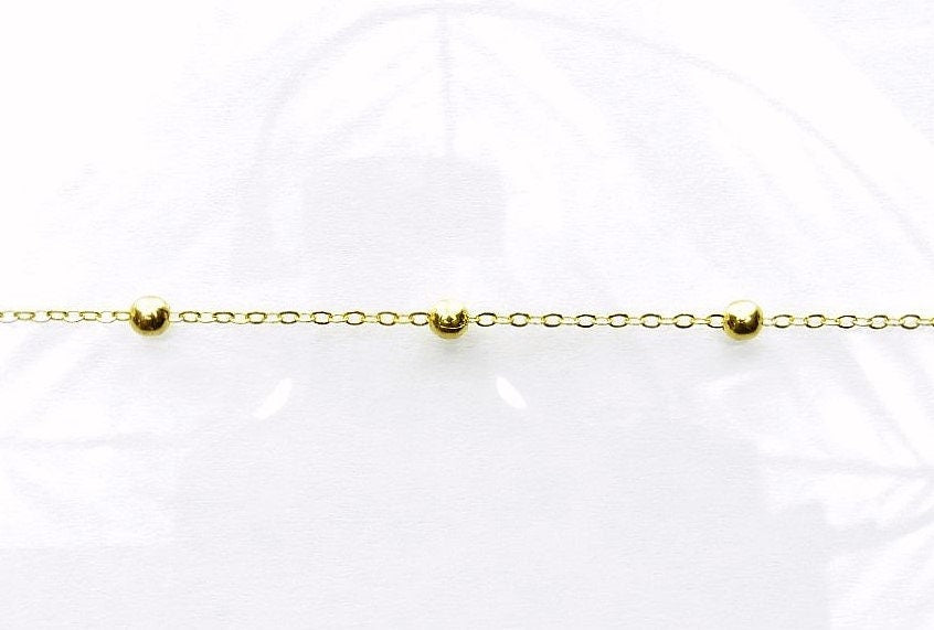 2x2mm Gold Finish on Brass Bead Chain - Sold by the Foot - (CHM19A) - Beads and Babble